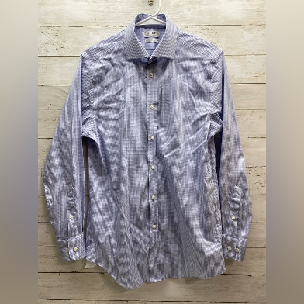 Lauren Ralph Lauren Stretch Slim Fit Blue Men’s Medium Shirt 32/33 15.5